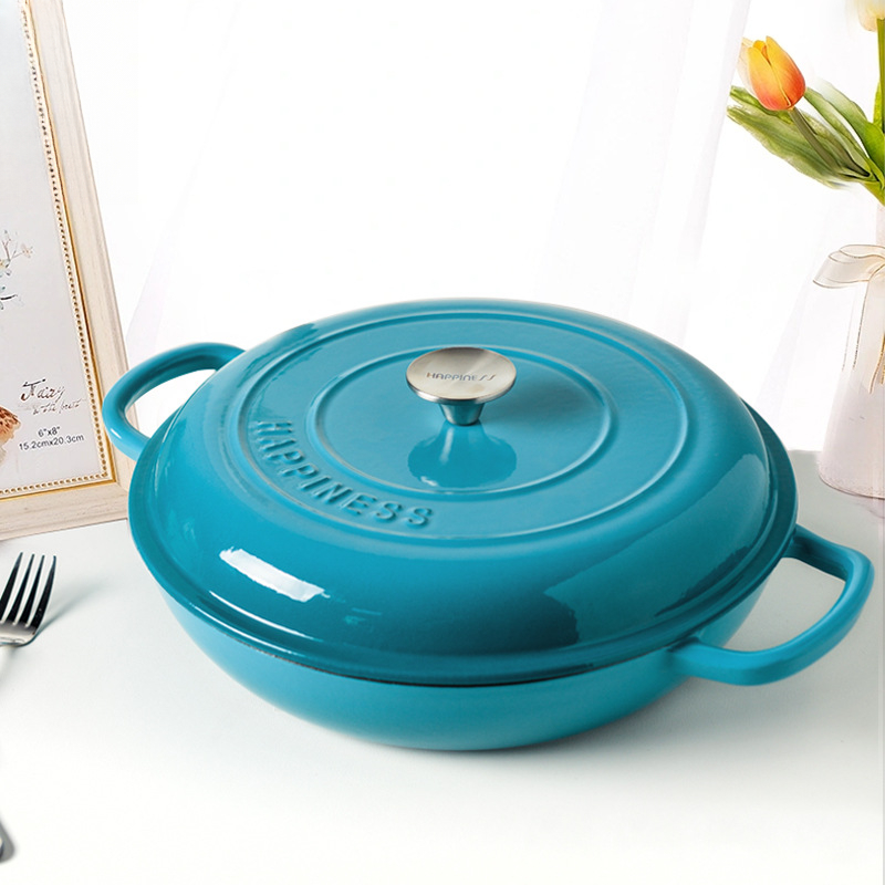 Dutch Oven Enamel - Multi-functional Cast Iron Stew Pot Pig