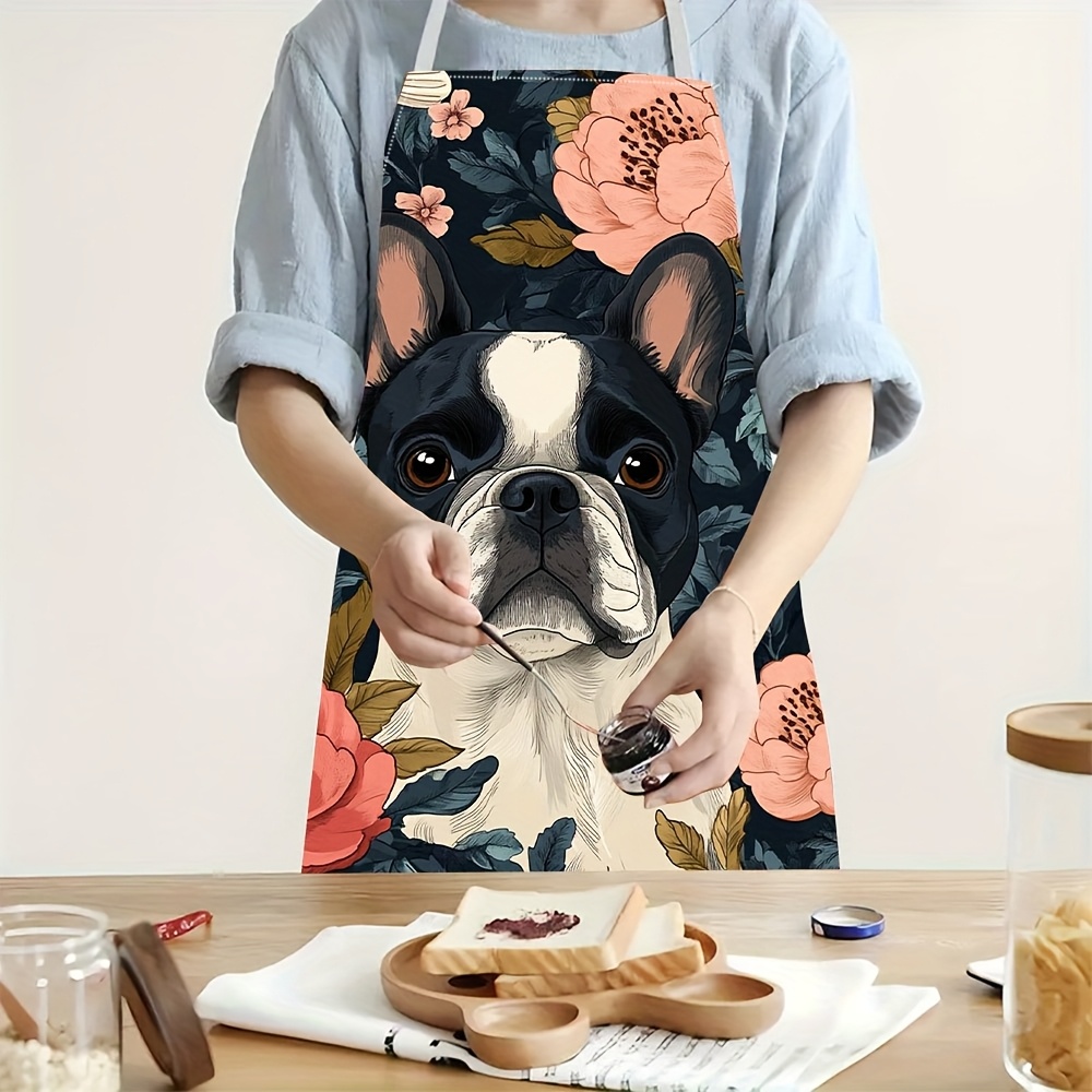 French Bulldog Floral Apron -  - Home Cooking In French ulasan dan harga