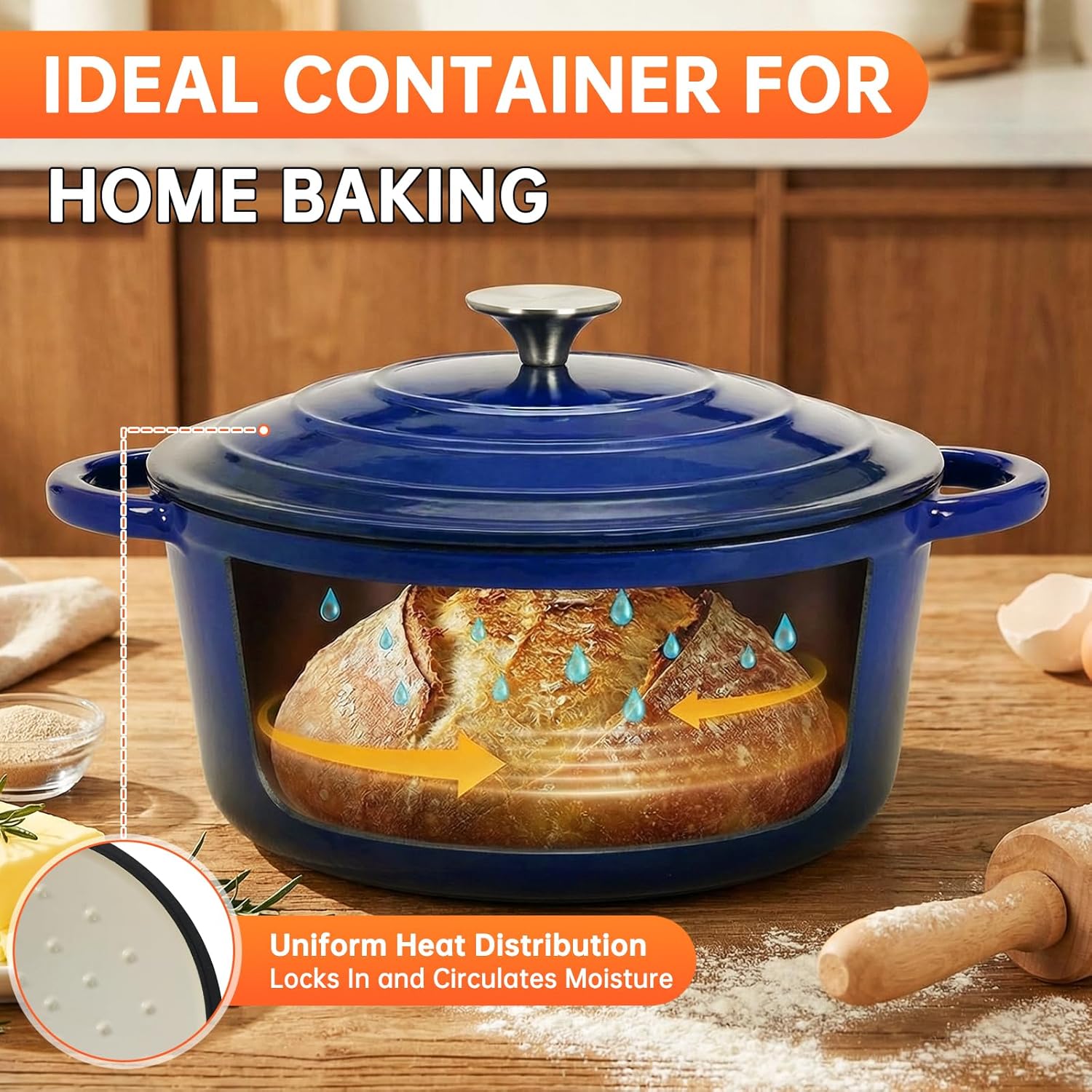 Nonstick Enameled Cast Iron Co - Dutch Oven Enamel ulasan dan harga