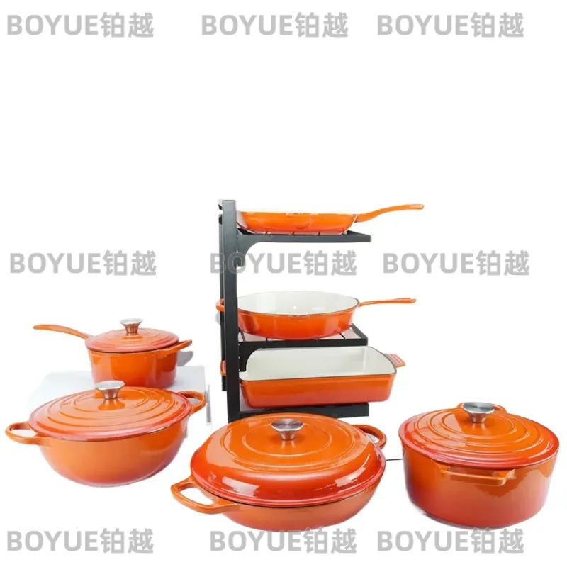 7 Piece Cast Iron Enamel Cookw - Dutch Oven Enamel ulasan dan harga