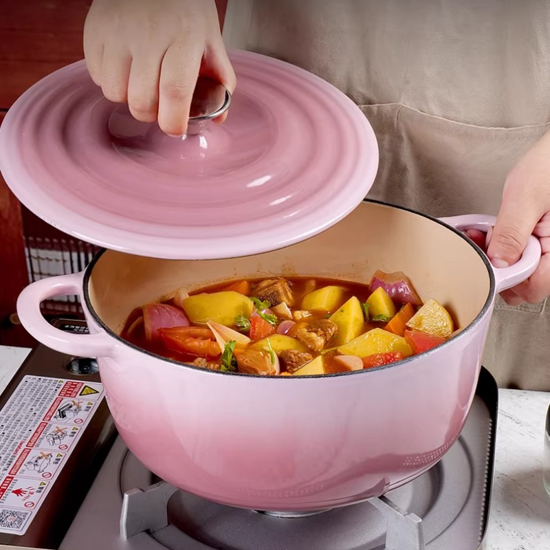 22/24/26/28cm Gradation Pink C - Dutch Oven Enamel ulasan dan harga